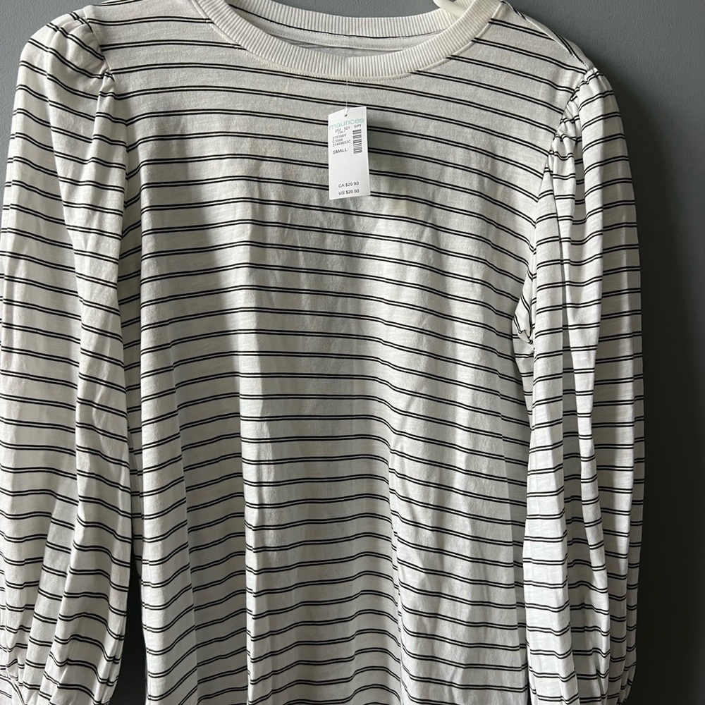 NWT 💥 Maurices Olive Green Striped Long Sleeve Top